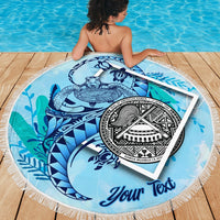 American Samoa Beach Blanket - Custom Personalised Turtle Under The Sea Style - Polynesian Pride