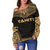 Tahiti Polynesian Chief Women's Off Shoulder Sweater - Gold Version - Polynesian Pride