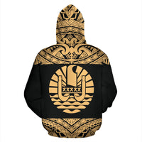 Tahiti All Over Hoodie Polynesian Gold Version - Polynesian Pride