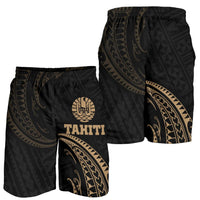 Tahiti Polynesian Men's Short - Gold Tribal Wave - Polynesian Pride