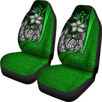 Kosrae Micronesian Car Seat Covers Green - Turtle With Hook - Polynesian Pride