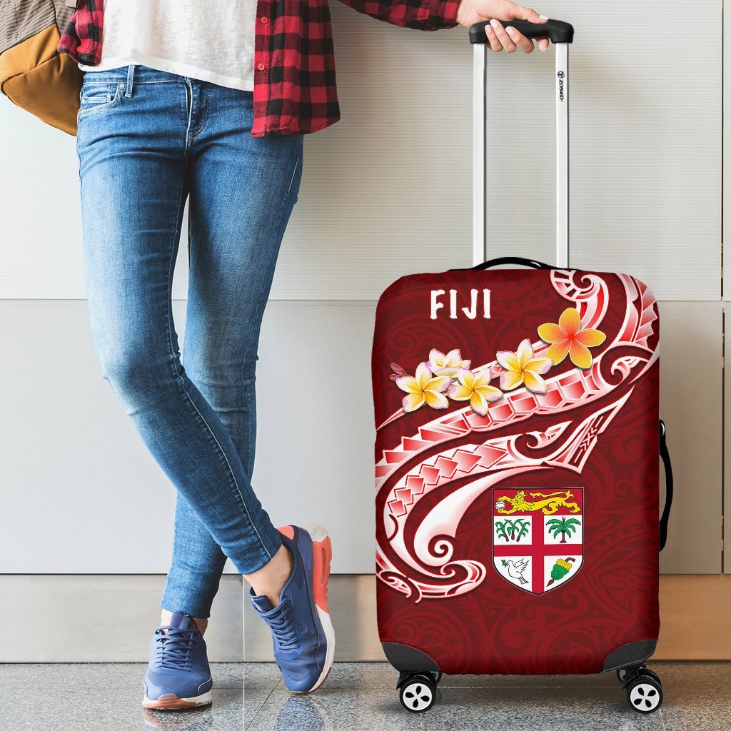 Fiji Luggage Covers - Fiji Seal Polynesian Patterns Plumeria (Red) Red - Polynesian Pride