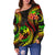 Tonga Polynesian Off Shoulder Sweater - Reggae Plumeria - Polynesian Pride