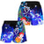 Cook Islands Custom Personalised Women's Shorts - Humpback Whale with Tropical Flowers (Blue) - Polynesian Pride