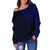 Polynesian Tattoo Style Off Shoulder Sweater Blue A7 - Polynesian Pride