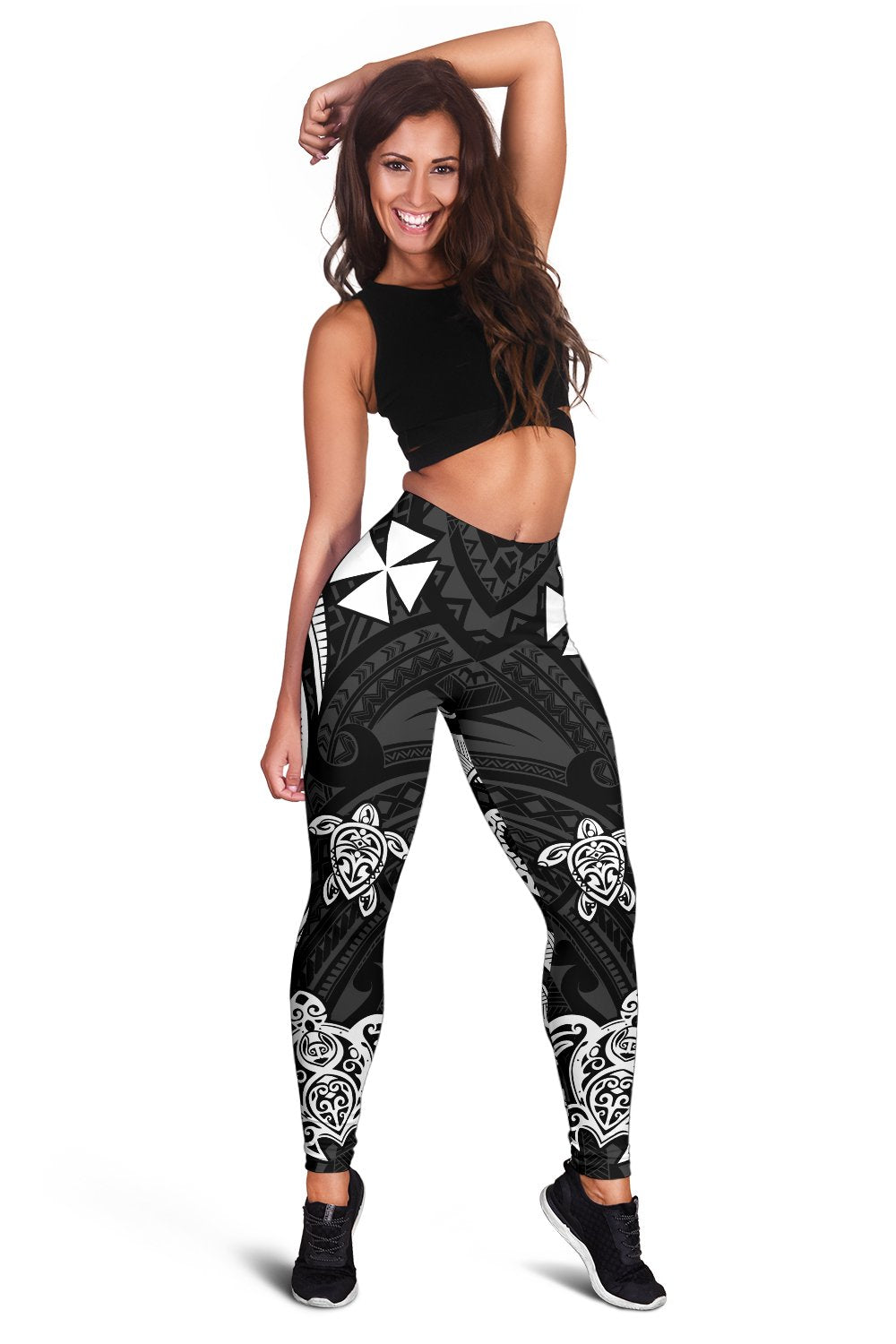 Wallis and Futuna Women's Leggings - White Tentacle Turtle White - Polynesian Pride