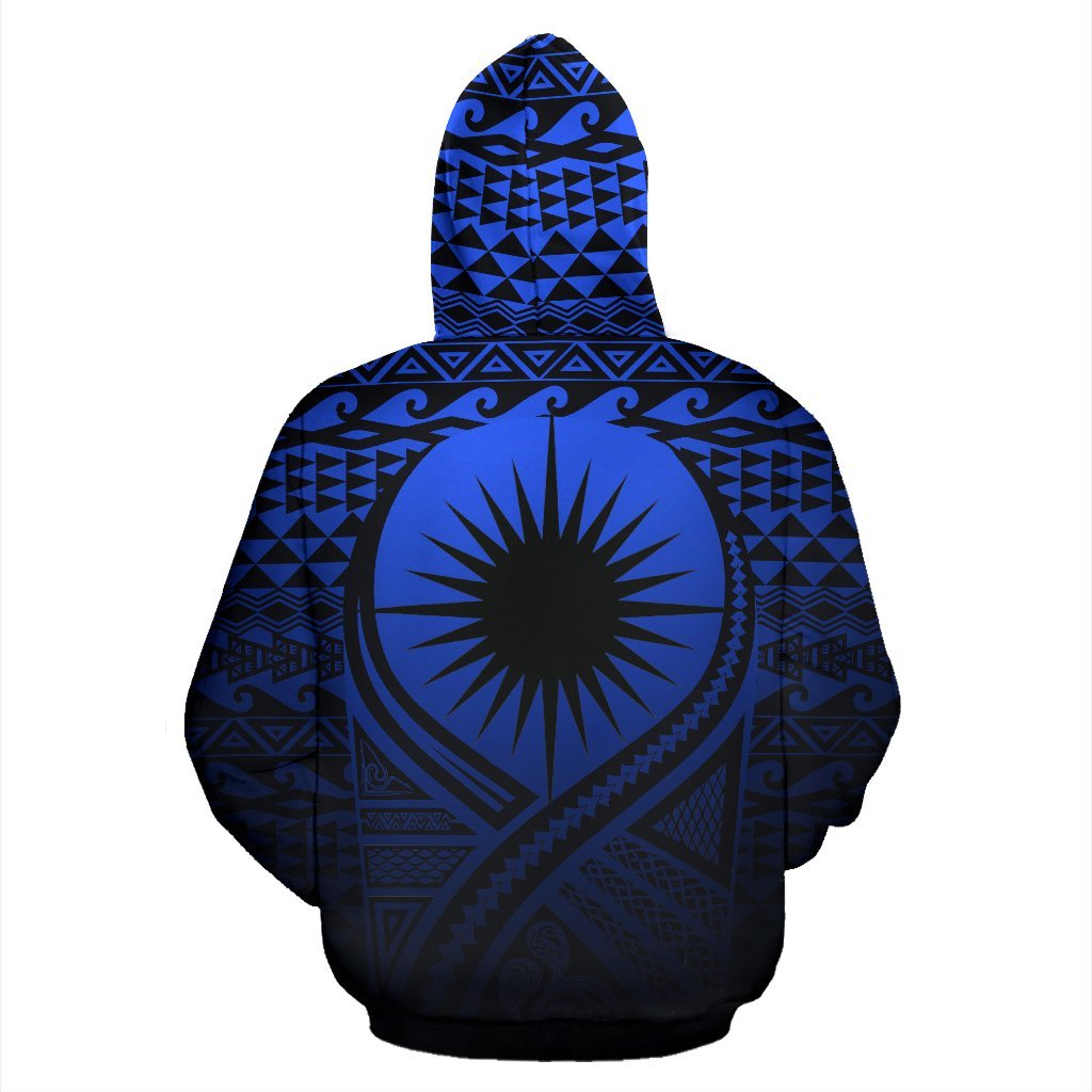 Marshall Islands All Over Hoodie Lift up Blue - Polynesian Pride