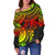 Polynesian Women's Off Shoulder Sweater - Polynesian Reggae Turtle - Polynesian Pride