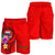 Samoa Polynesian Men's Shorts - Floral With Seal Red - Polynesian Pride