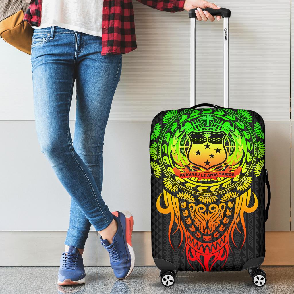 Samoa Polynesian Luggage Covers - Tattoo Pattern With Seal - Polynesian Pride