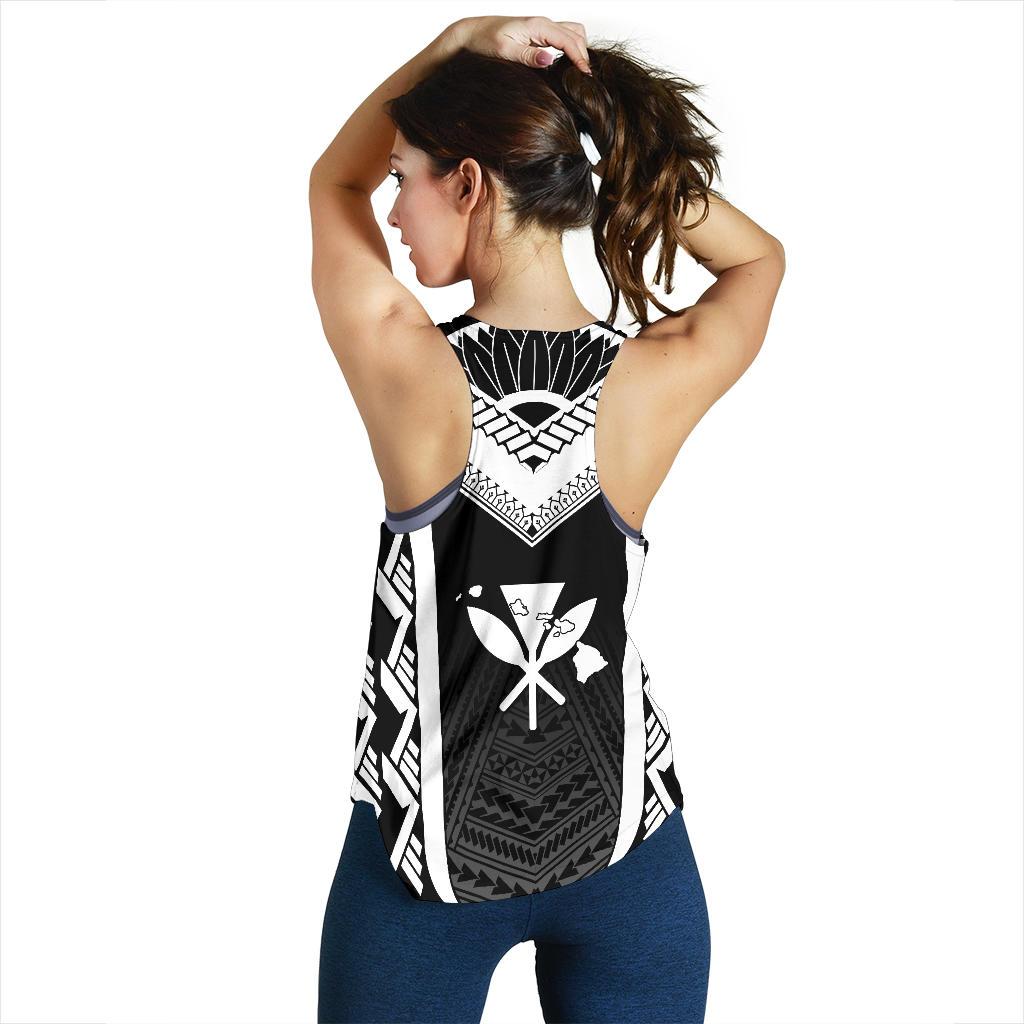 Hawaiian Kanaka Polynesian Women's Racerback Tank Active White - Polynesian Pride