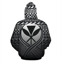 Kanaka Maoli All Over Zip up Hoodie Lift up Black - Polynesian Pride