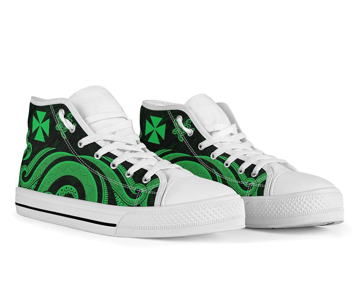 Wallis and Futuna High Canvas Top Shoes - Green Tentacle Turtle - Polynesian Pride