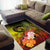 Polynesian Hawaii Area Rug - Humpback Whale with Tropical Flowers (Yellow) - Polynesian Pride