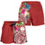 Polynesian Samoa Women's Shorts - Summer Plumeria (Red) - Polynesian Pride