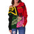 Vanuatu Women's Off Shoulder Sweater - Vanuatu Flag with Hibiscus - Polynesian Pride