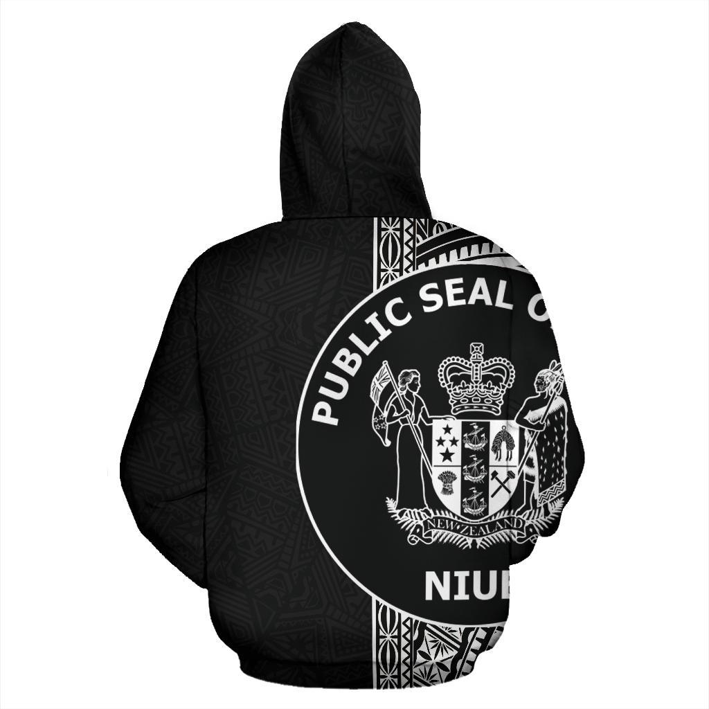 Niue Polynesian Custom Hoodie Line Black - Polynesian Pride