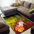 Guam Area Rug - Humpback Whale with Tropical Flowers (Yellow) - Polynesian Pride