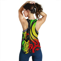 Samoa Polynesian Women Racerback Tank - Reggae Tentacle Turtle - Polynesian Pride