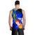 American Samoa Polynesian Custom Personalised Men's Tank Top - Humpback Whale with Tropical Flowers (Blue) - Polynesian Pride