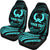 Pohnpei Micronesian Custom Personalised Car Seat Covers - Neon Blue Tribal Wave - Polynesian Pride