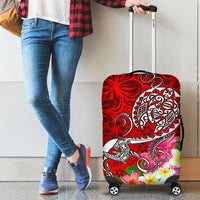 Polynesian Luggage Covers - Turtle Plumeria Red Color Red - Polynesian Pride