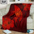 Hawaii Whale Swim Poly Red Premium Blanket - Polynesian Pride