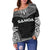 Samoa Polynesian Chief Women's Off Shoulder Sweater - Black Version - Polynesian Pride