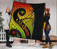 Guam Premium Quilt - Guam Polynesian Decorative Patterns - Polynesian Pride