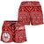 Tahiti Women's Shorts - Tahiti Seal In Polynesian Tattoo Style (Red) - Polynesian Pride