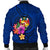 Tonga Polynesian Men's Bomber Jacket - Floral With Seal Blue - Polynesian Pride