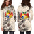 Tonga Hoodie Dress - Tonga Coat Of Arms & Beige Hibiscus - Polynesian Pride