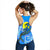 Palau Polynesian Women's Racerback Tank - Palau Flag with Polynesian Tattoo - Polynesian Pride