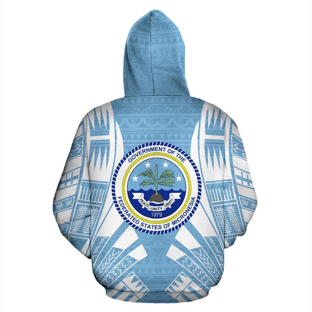Federated States of Micronesia All Over Custom Hoodie Flag Tattoo Style - Polynesian Pride