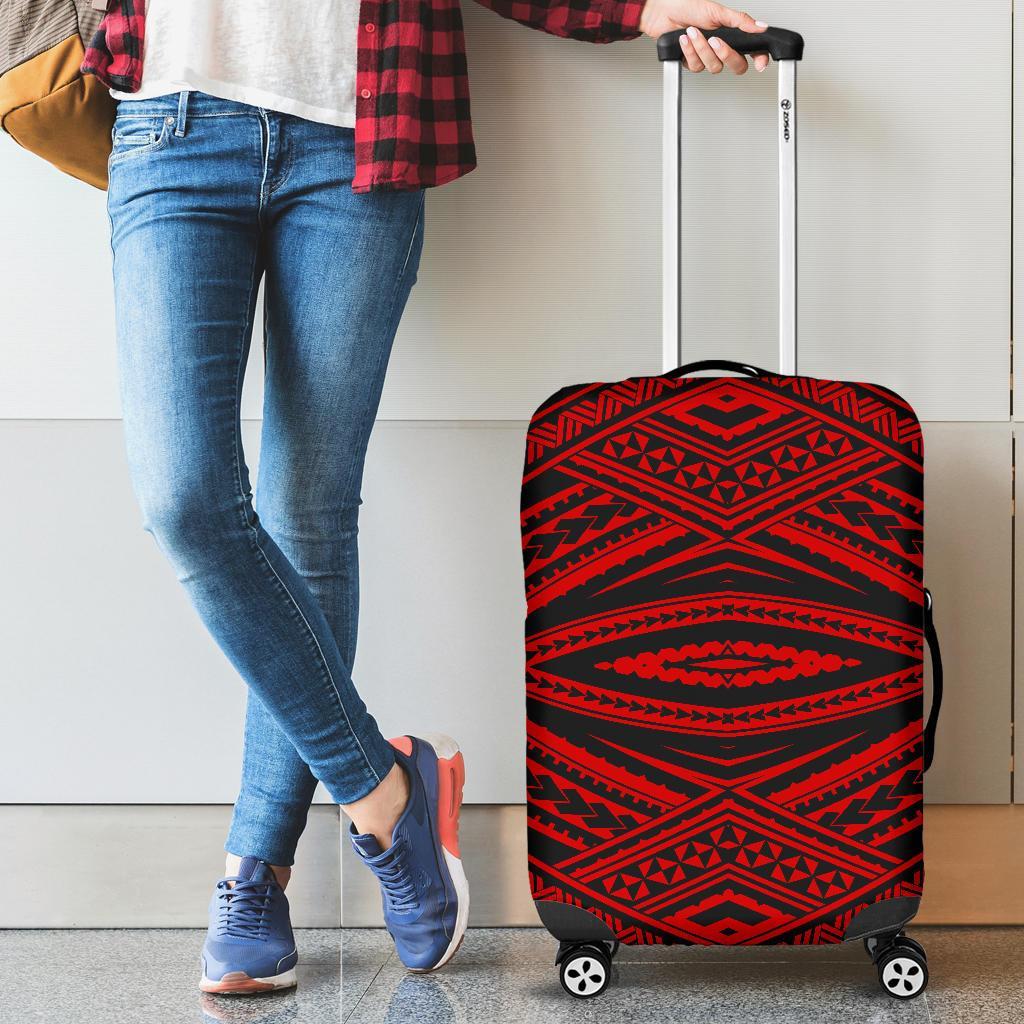 Polynesian Tatau Red Luggage Covers Red - Polynesian Pride