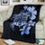 Hawaiian Kanaka Hibiscus Plumeria Mix Polynesian Turtle Premium Blanket Blue AH - Polynesian Pride