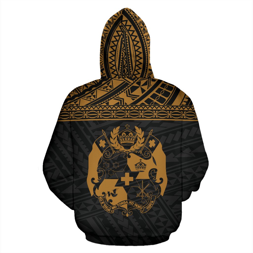 Tonga Polynesian All Over Zip up Hoodie Yellow Horizontal Style - Polynesian Pride