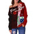 Samoa Polynesian Custom Personalised Women's Off Shoulder Sweater - Coat Of Arm With Hibiscus - Polynesian Pride