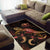 Hawaii Polynesian Area Rugs - Turtle With Blooming Hibiscus Gold - Polynesian Pride