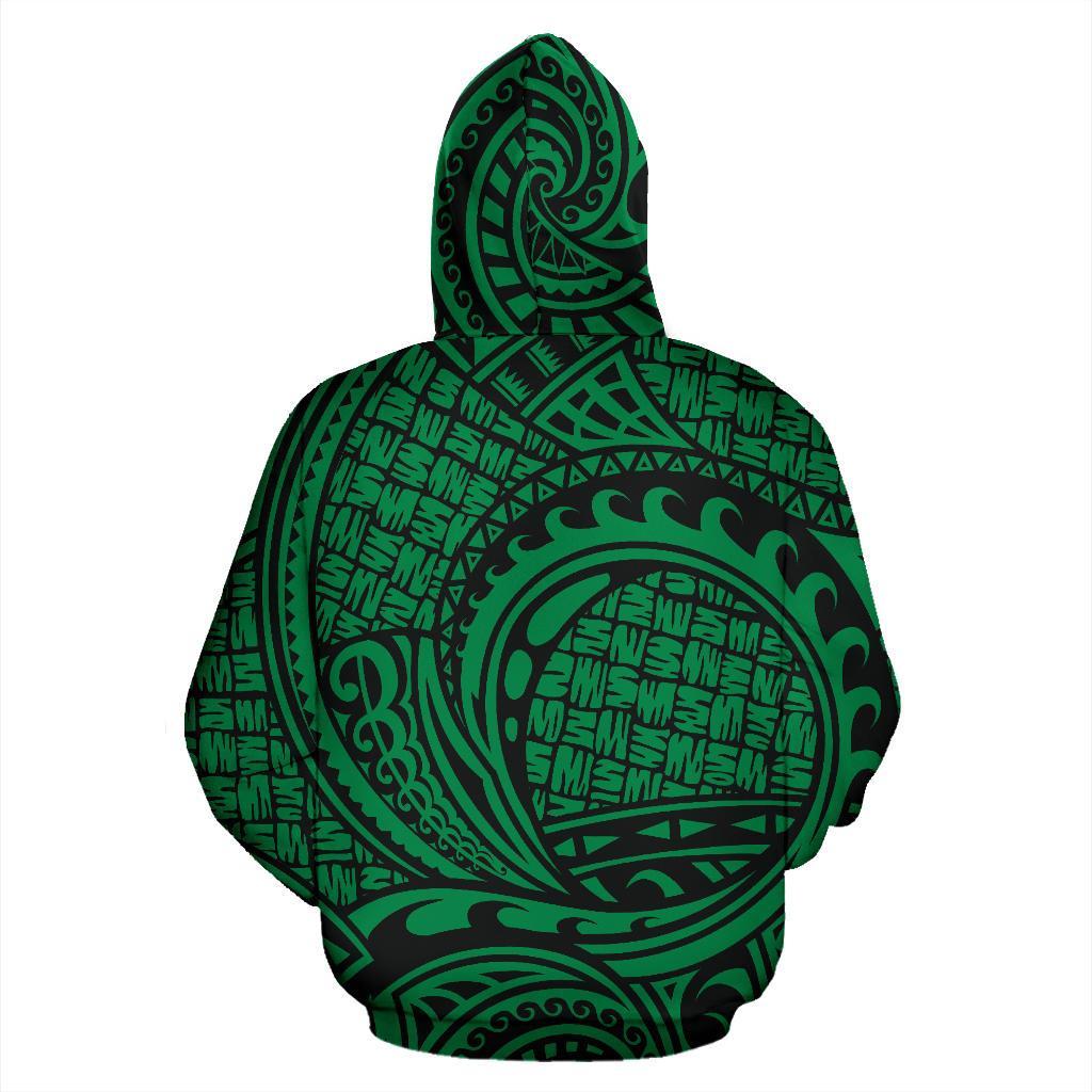 Hawaii Hoodie Polynesian Maori Lauhala Green Pullover - Polynesian Pride