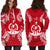 Vanuatu Polynesian Hoodie Dress Map Red White - Polynesian Pride