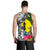 New Caledonia Men's Tank Top White - Turtle Plumeria Banana Leaf - Polynesian Pride