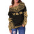 Yap Polynesian Chief Women's Off Shoulder Sweater - Gold Version - Polynesian Pride