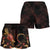 Cook Islands Polynesian Women's Shorts - Turtle With Blooming Hibiscus Gold - Polynesian Pride