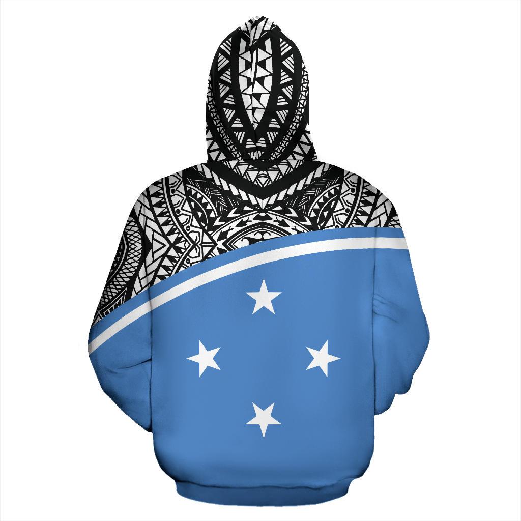 Kosrae All Over Zip up Hoodie Micronesia Curve Blue Style - Polynesian Pride