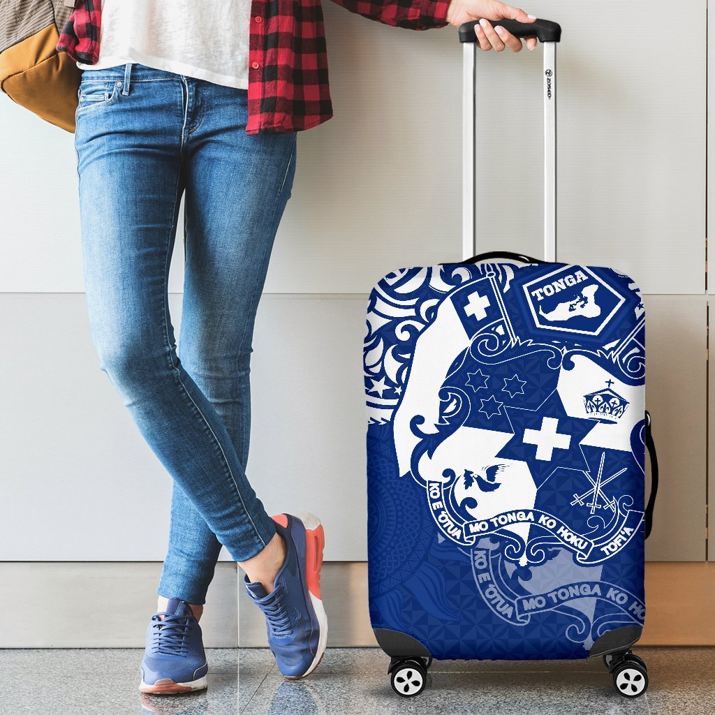 Tonga Polynesian Luggage Cover - Tongan Pride (Bright Blue) BLUE - Polynesian Pride