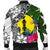 New Caledonia Men's Bomber Jacket White - Turtle Plumeria Banana Leaf - Polynesian Pride