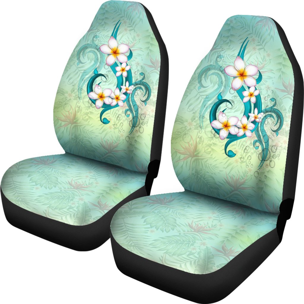 Hawaiian Car Seat Covers - Hawaii Plumeria Flower Universal Fit White - Polynesian Pride