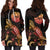 Tahiti Polynesian Hoodie Dress - Turtle With Blooming Hibiscus Gold - Polynesian Pride