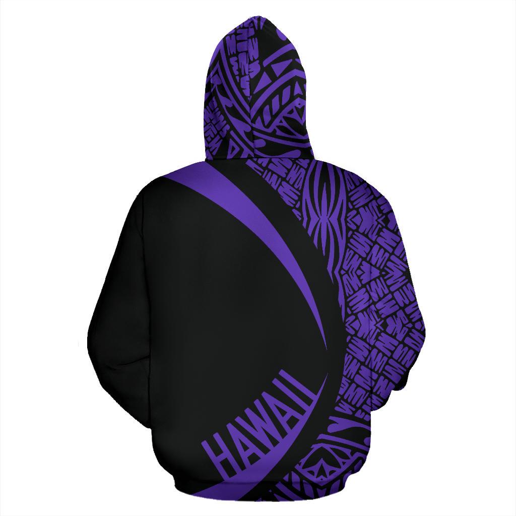Polynesian Turtle Map of Hawaii Hoodie Purple Circle Style - Polynesian Pride